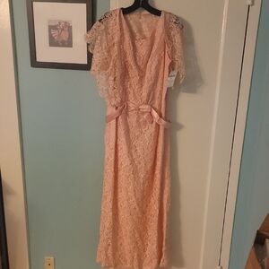 Elegant Lace Pink Dress